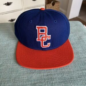 Vintage DeLong Blue Orange BC Logo Baseball Hat With Orange Paw Print 7 3/4 Size